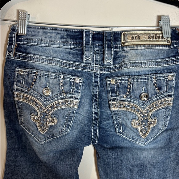 Rock Revival Laney Skinny Jeans Embellished Bejeweled Size 25 - Picture 3 of 6